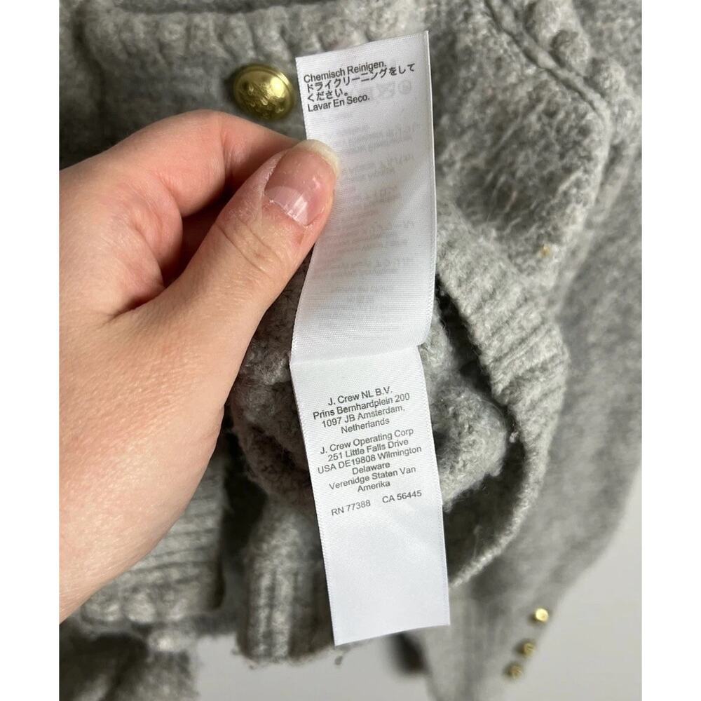 J Crew Odette Sweater Lady Jacket Gray Pocket Wool Blend Quiet Luxury Size XS Wm - Picture 5 of 7